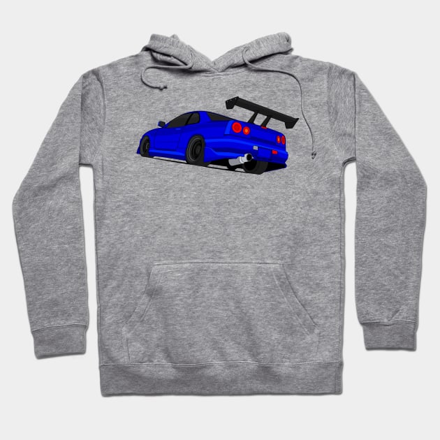 SKYLINE GTR R34 DARK-BLUE Hoodie by VENZ0LIC